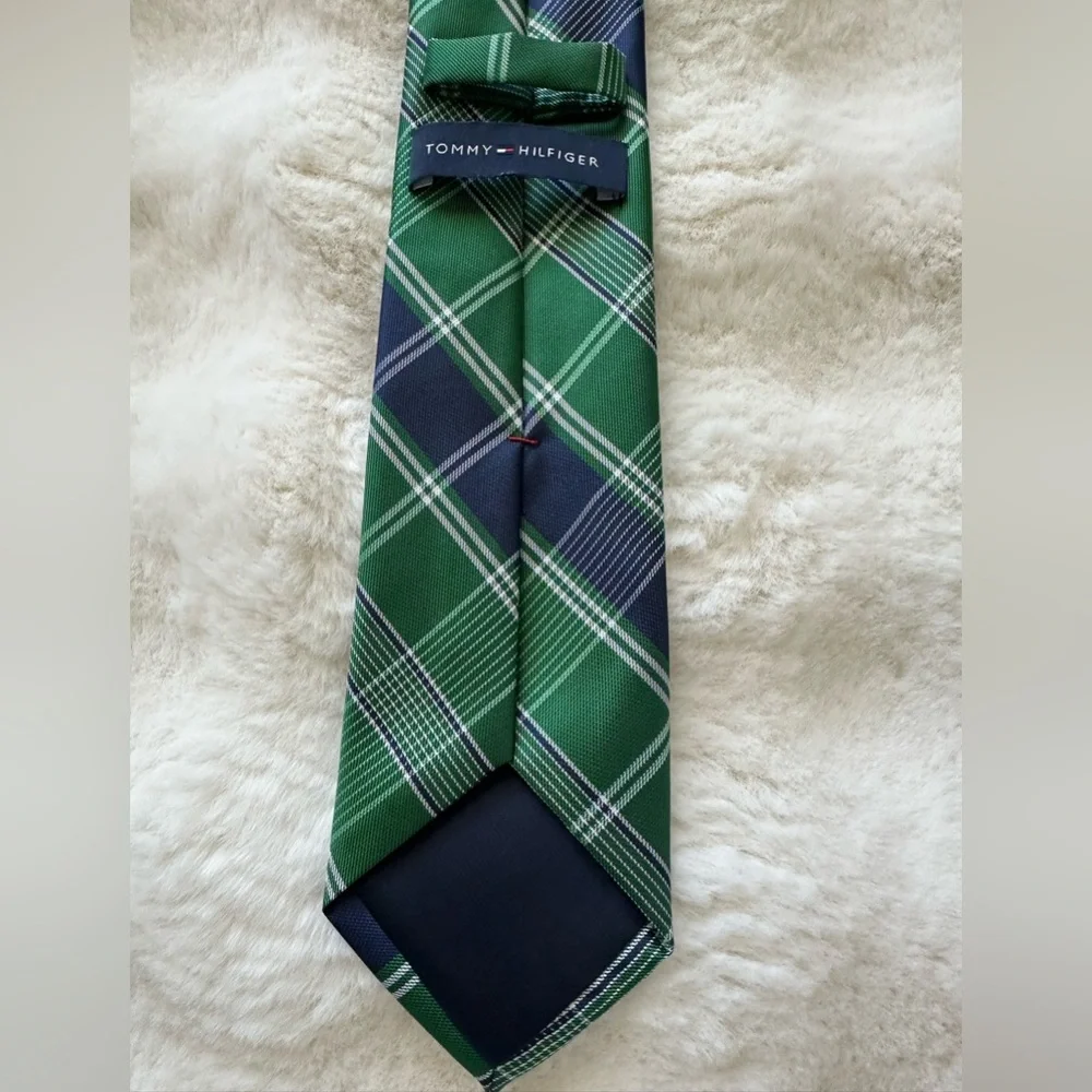 Classic Tommy Hilfiger Tie - Emerald & Navy Plaid, Men’s Formal